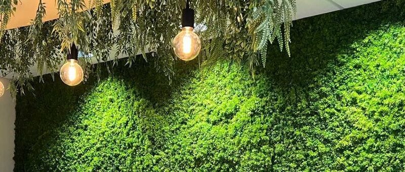 Moswand groene wanddecoratie.