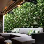 Jungle wanden Jungle wand geïnstalleerd in een loungeruimte.